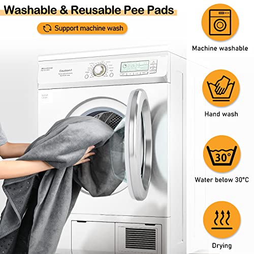 LOOBANI Washable Pee Pads for Dogs, 2 Pack Leak-Proof Dog Mats,72"x72",Mix | Super Absorbent and Non-Slip Puppy Pads, Machine Washable, Extra Large Whelping Pads for Crate, Playpen, Floor, Housebreaking - size: 72"*72"(Pack of 2) Gray&Green