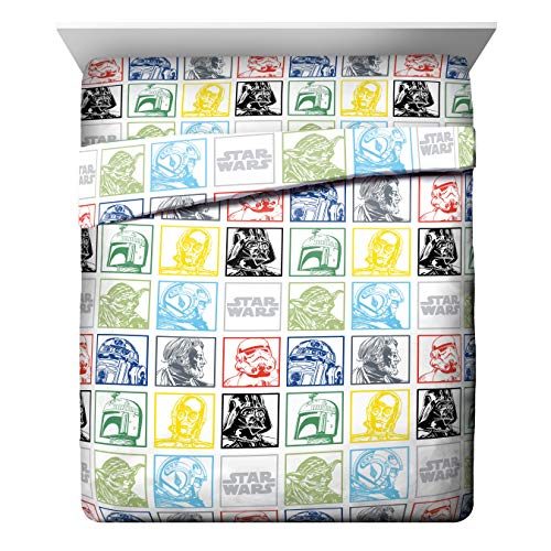 Star Wars Queen Comforter Set 5 Piece Soft Bedding for Boys, Multi | Darth Vader, Bed in a Bag, Comforter Sheets Pillowcases, Official Product, Soft Microfiber, Machine Washable, Boys Gift - color: Multi - Star Wars, size: Queen