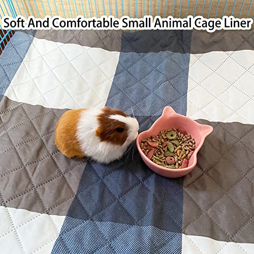 Rabbit Cage Liners, Guinea Pig Bedding Pads Bunny Cage mats Waterproof Reusable Washable Small Animals Cage Liner (2Pcs) (Large Size)