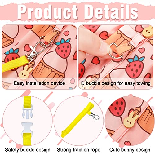 Weewooday 3 Sets Rabbit Bunny Harness and Leash Gift, Cute Bunny Clothes for Rabbits Dress Costume Walking Harness Escape Proof Pet Supply for Hedgehog Ferret Squirrel(Cake, Animal, Pineapple)