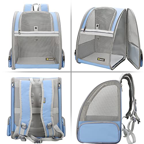 Texsens Innovative Traveler Bubble Backpack Pet Carriers for Cats and Dogs - color: Blue