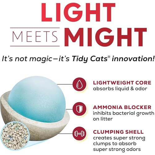 Purina Tidy Cats LightWeight Clumping Multi-Cat Litter, 17 lb Box | Easy to carry, 24/7 odor control, clean linen scented, 99.9% dust-free. - size: 17 Pound (Pack of 1)