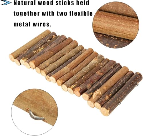 Hamiledyi Hamster Bridge Rat Ladder Wooden Bridge Toy for Small Animals Cage Wood Ladder Natural Hideout for Guinea Pig Chinchilla Ferret Reptile (Pack of 2) (2 Ladder) - size: 8.0"L x 4.0"W