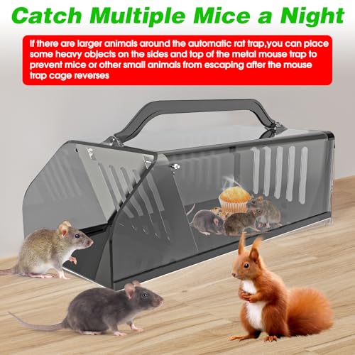 2026 Upgraded Live Mice Traps Humane Mouse Trap Indoor for Home Live Rat Trap for Outside Chipmunk Trap Outdoor Metal Mouse Trap Box Cage Easy to Catch&Release Live Chipmunk Animal Squirrel