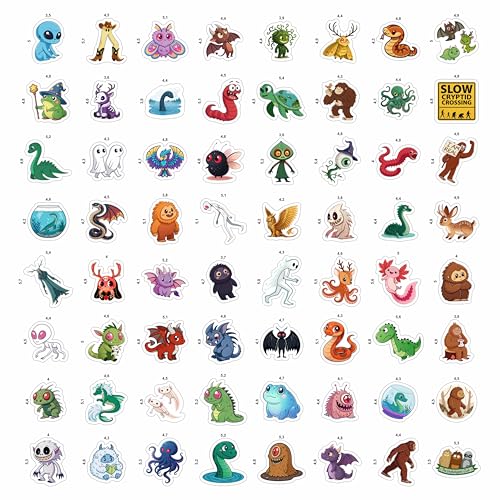 100Pcs Cryptid Stickers Waterproof, Decals - Cryptids Gifts, Party Supplies - Gift for Women & Men - color: Cryptid Stickers