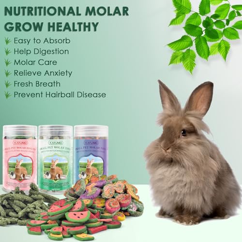 KATUMO 3PCS Rabbit Chew Treats - Mixed Natural Timothy Hay Pumpkin Carrot Beet Spinach Chew Toys for Rabbit Guinea Pig Hamster Bunny Chinchilla Gerbil Small Rodent Pets - size: 2.5"L x 4.7"W x 7.6"Th