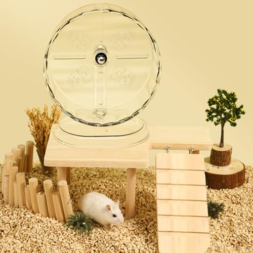 Silent Hamster-Wheel 7.1 Inch, Nonslip Spinning-Wheel, Exercise Hamster-Toys Platform for Hamster Cage Rat Cage Mouse Cage Small Pet Accessories for Hedgehog Gerbil Chinchilla Guinea Pig