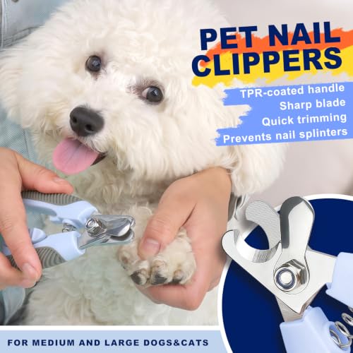 Blue Large Dog Nail Clipper with Guard Dog Nail Trimmer | Stainless Steel Blade,Ergonomic TPR Overmolded Handle,Cat Nail Trimmer,Cat Nail Clipper,Cat Toenail Clipper,Pet Nail Trimmer - color: Blue, size: 6.22in/15.8cm