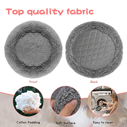 BWOGUE Hamster Bed, Round Velvet Sleep Pad for Guinea Pigs and Rats, 8.7 in | Round Mat for Small Pets, Soft Velvet, Machine Washable, Cage & Home Use, Hamsters Guinea Pigs - color: Grey