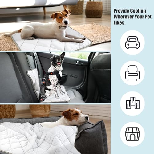 Leekalos Dog Cooling Mat Blanket - Portable Pet Cooling Cushion For Home & Outdoor - color: Cool Grey, size: X-Large(55"x80")