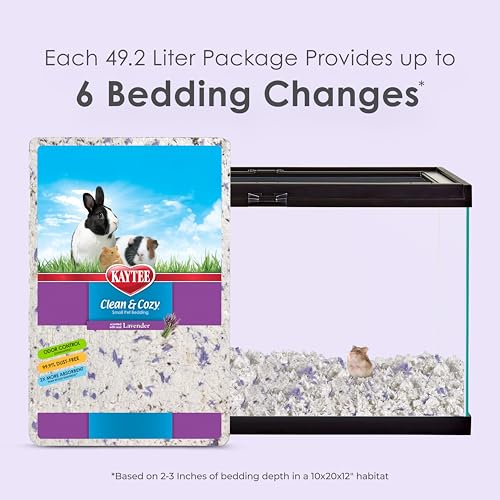 Kaytee Clean & Cozy Lavender Paper Bedding For Pet Guinea Pigs, Rabbits, Hamsters, Gerbils, and Chinchillas, 49.2 Liters - size: 49.2 Liters