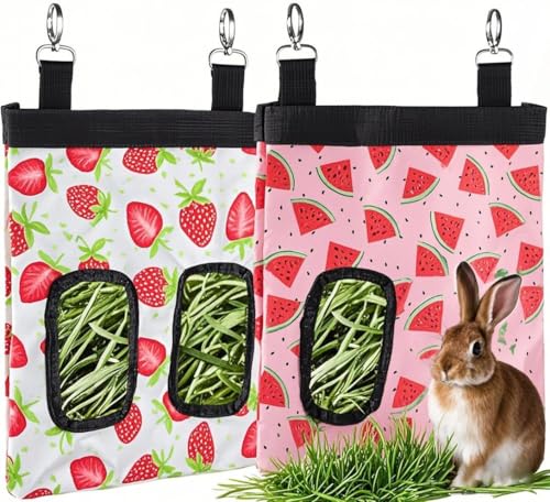 DZWLKJ Rabbit Hay Feeder, 600D Polyester, Watermelon, Hay Feeder Bag, Guinea Pig, Chinchilla, Hamsters, Small Pets, 1 Pack, Foldable, Lightweight - size: S -10"x 8"x 0.4"