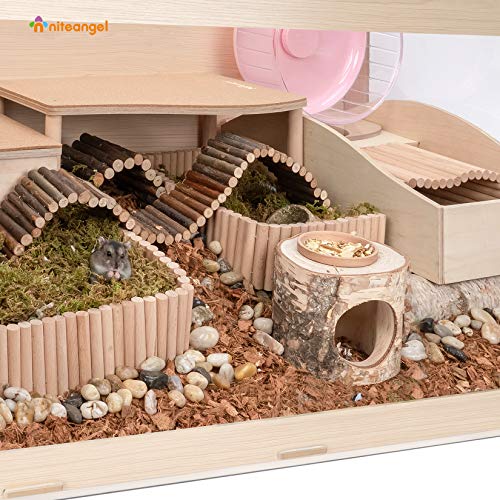 Niteangel Bigger World - MDF Aspen Terrarium for Hamster Gerbils Mice Lemming Degus or Other Small-Sized Pets(39.4 x 19.7 x 19.7 inches, Burlywood) - size: 39.4"L x 19.7"W x 19.7"H