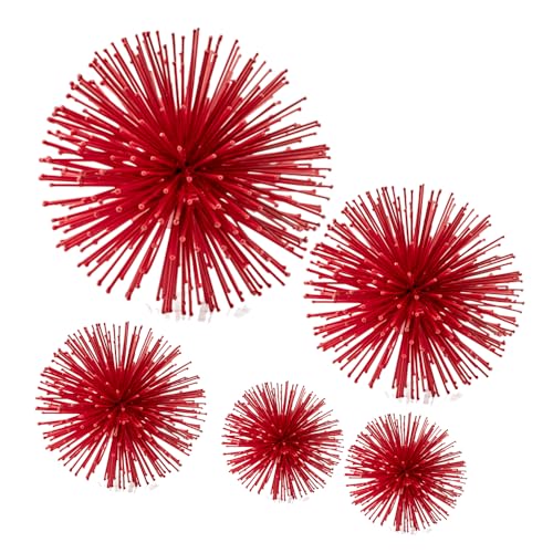 Modern Day Accents 5287 Erizo Urchin X-Small Red Sphere Set of 2, 4" D - color: Red, size: X-Small