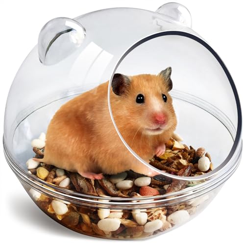 Hamster Bathtub,Hamster Bathroom,Sand Bath Container,Hamster Toilet and Sandbox Dust Bathtub,Hamster Bed,Sand Bath Box for Hamster Cage Accessories (S 4.4x4.4x3.5 inch) - size: S 4.4x4.4x3.5 inch