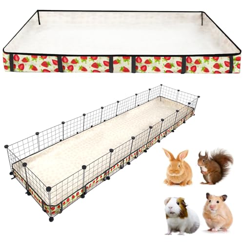 Guinea Pig Cage Liner，Washable Waterproof Oxford Cloth Cage Liners for Small Animals,Hamster Chinchilla Hedgehog Rabbit and Other Small Animals Not Include Cage(24x96 inches) - size: C&C 2x8(24x96 inches)