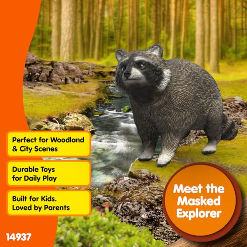 Schleich Wild Life - Raccoon Figurine - Realistic Forest Wildlife Animal Figurine for Boys and Girls - Imaginative Play Animal Toys for Kids Ages 3+ | 14937 | Wild Animal Figurine, Realistic Animal Toys, Safari Toy for Boys and Girls, Screen-Free Imaginat