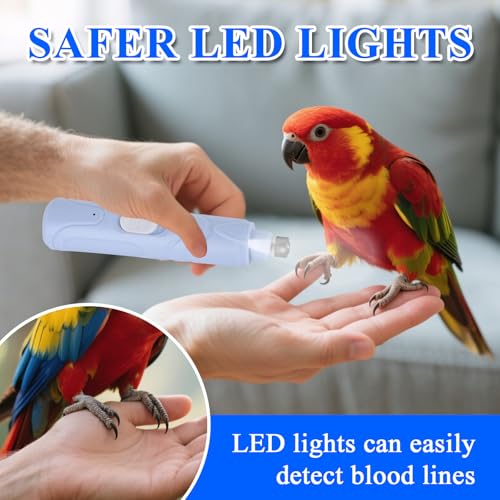 Bird Nail Grinder with Nail Clippers and Nail File for Parrots | Automated Bird Beak Grinder 3-in-1 Nail Care Kit for Parrots Budgies Parakeets Finches and Lovebirds Hamsters Rabbits