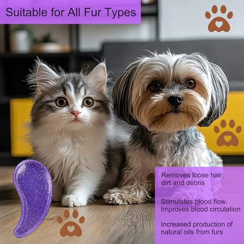 Puppy Brush, Soft Dog Brush for Grooming, Puppy Hair Remover Brush Comb, Grooming Tool for Poodles,Teddy, Yorkies, Maltese, Shih Tzu, Chihuahua, Starry Purple - color: Starry Purple