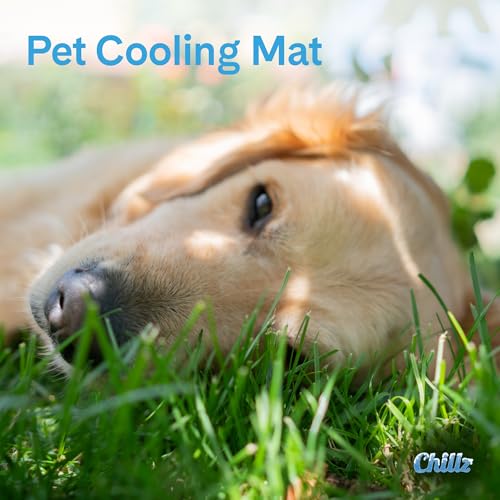 The Green Pet Shop Chillz Gel Mat, Medium - Pressure-Activated Cooling Pad for Pets 0-25 lbs - Non-Toxic, No Water or Refrigeration Needed - Ideal for Home, Travel & Crates - size: M