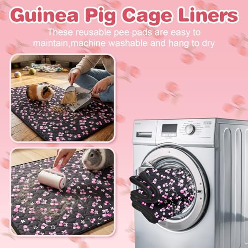 2 Pack Guinea Pig Cage Liner, 24" x 48" Washable Reusable Guinea Pig Liner, Super Absorbent Waterproof Leak-Proof Pet Pee Pad Mats, Guinea Pig Mats - size: ZZ 24*48"(2PCS)
