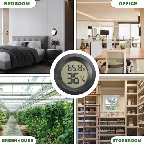 Reptile Thermometer and Humidity Gauge Digtal Terrarium Thermometer Circular Bearded Dragon Cage Accessories Reptile Temp and Humidity Gauge for Leopard Gecko Hermit Crab Gecko Lizard Etc 2pc - size: Circular