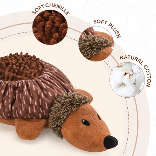 LIFLIX 2 in1 Interactive Hedgehog Dog Toy, Plush Dog Treat Puzzle Toy, Enrichment Toys for Puppy(Not for Aggressive Chewers)
