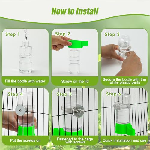 Automatic Bird Cage Water Dispenser, 4.73 oz Parakeet Water Feeder | Water Dispenser for Birds, 4.73 oz Tank, Gravity Flow Helps Reduce Mess, Rotating Cage Clip, Budgies Cockatiels Lovebirds - color: Green, size: 1PCS Water Dispenser