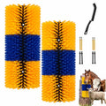 Livestock Scratching Brush Goat Donkey Cow Horse Cattle Itch Scratcher Post | Livestock Grooming and Massage, Farm Animals scratcher, Itch Relief, Goat Scratching Post, Horse Brush, Cow brush - color: Yellow