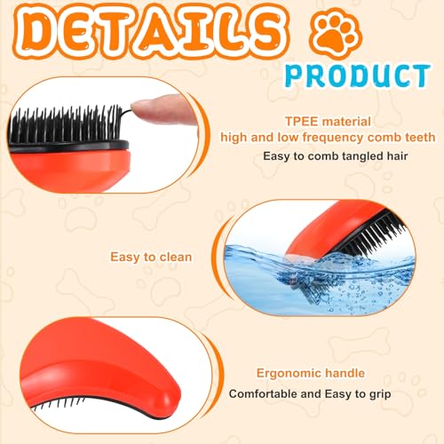 Small Dog Brushes, Grooming Brushes Puppies Hair Remover (Orange, 2 Pcs) - color: Orange