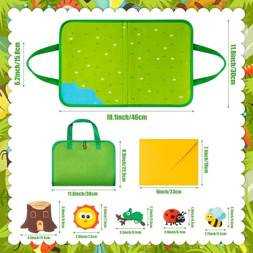 WATINC Travel Felt Board Story Set - 25PCS Portable Felt Board Educational Birthday Gift for Boys & Girls, Themed Storytelling Preschool Early Learning Interactive Play Kit for Toddlers (Insect) - style: Insect
