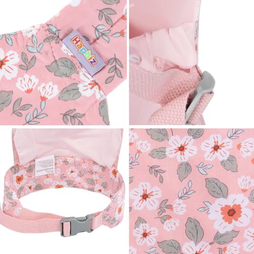 Doll Carrier for Toddler 100% Cotton Pretend Play Doll Carrier with Adjustable Straps 3 Carry Ways Stuffed Animal Baby Dolls Accessories Gift - White Pink Flower - color: White Pink Flower