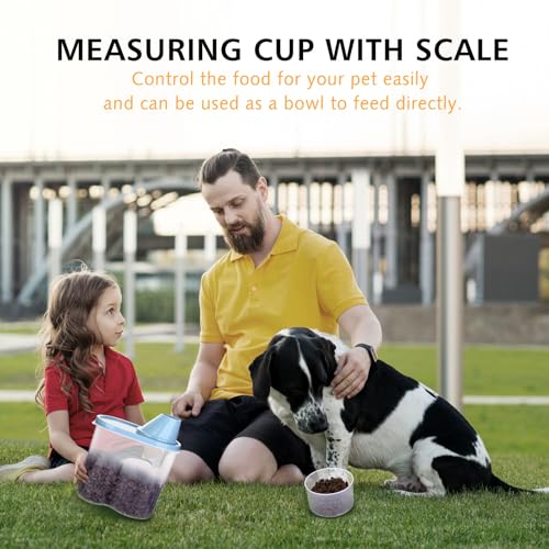 2 Pack 2lb/2.5L Pet Food Storage Container with Measuring Cup, Can Covers and Bowl for Small Dog, Cat, Waterproof-BPA Free (Blue 1.8L) - color: Blue 1.8L