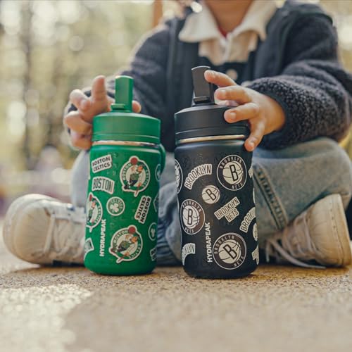 Hydrapeak NBA Officially Licensed 2026 Finals Champion New York Knicks Mini 14oz Kids Stainless Steel Bottle with Straw Lid Flexible Handle, Insulated, Spill Proof, Perfect for Back to School - color: New York Knicks