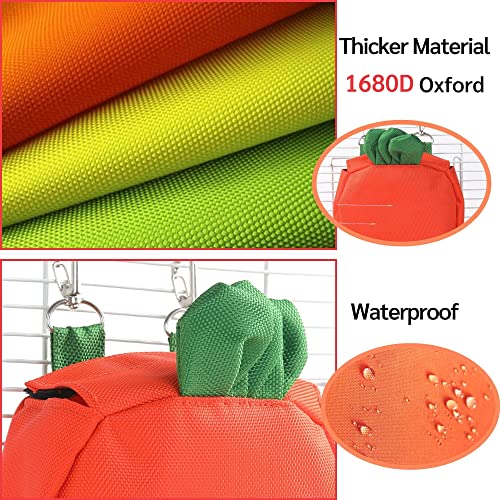 JanYoo Timothy Hay Dispenser for Rabbits Guinea Pigs Hay Bag Rack Manage Storage Hanging Large No Mess for Bunny Accessories - color: E-Straberry+Carrot