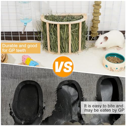 Unicorn Catcher Wooden Guinea Pig Hay Feeder, Large Hanging Rabbit Rack | Bunny Hay Holder Featuring A Large Capacity Wooden Design For Organized Feeding In Chinchilla And Ferret Cages - size: 1 PACK