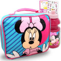 Minnie Mouse Lunchbox for School Girls Bundle w/Insulated Lunch Bag + More | Soft Minnie Lunch Box Plus Minnie Water Bottle, Stickers, More - Minnie Mouse School Supplies
