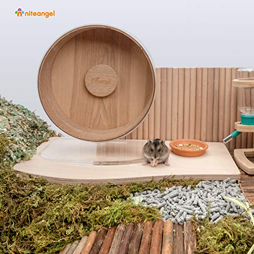 Niteangel Hamster Play Wooden Platform: Wave- 15.7" L x 9" W - 7" H | Can Maximizes Cage Space & Enriches Pet environment for Dwarf Syrian Hamsters Gerbils Mice Degus or Other Small Pets - size: Wave - 7" height