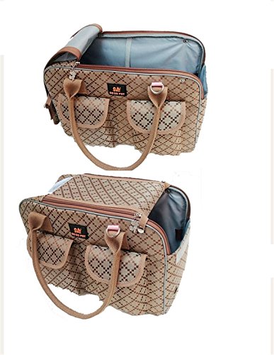 Hubulk Dog Carrier Bag Pet Tote Bag Doggie Handbag Cat Purse Puppy Pouch, Free Collapsible Dog Bowl Included (M Khaki) - size: M (Up to 6KG)