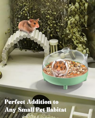 Pawfly Hamster Sand Bath Container, Hamster Sand Bath Box, Hamster Bathtub, Hamster Bathroom, Hamster Toilet, Plastic Dust Bath for Dwarf Hamsters, Syrian Hamsters, Mice, Gerbils & Small Animals - color: Light green