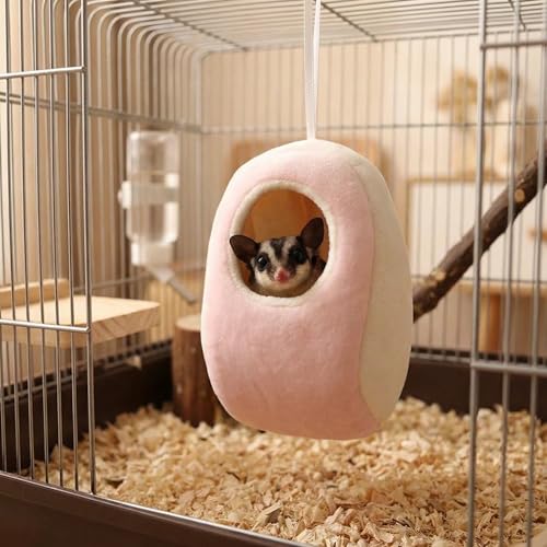 Computer Mouse-Shaped Small Animal Nest, Sugar Glider Pouch, Washable Mini Pet House for Hamster, Hedgehog, Sugar Glider, Guinea Pig, 8×16cm(Grey)