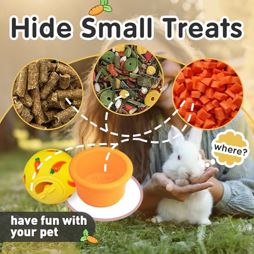 8 Pcs Colorful Stacking Cups and a Ball for Rabbits, Colorful Bunny Cups for Rabbits and Small Animals, Nesting Rabbit Cups of Different Sizes, Bunny Stacking Cups for Hiding Food and Playing - color: Rainbow&Ball