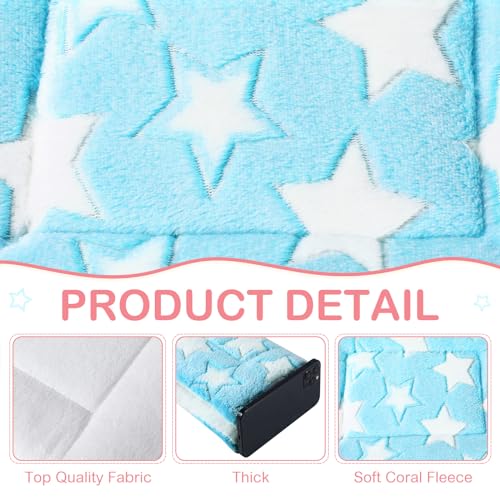 Haull 4 Pcs Waterproof Guinea Pig Bedding Soft Dog Cat Bed Crate Mat Small Animal Plush Cage Liners Rabbit Bunny Kennel Pad Reversible Cozy Pee Thickened Hamster Pad(Cute Star,13 x 18.5 Inch) - size: 13 x 18.5 Inch