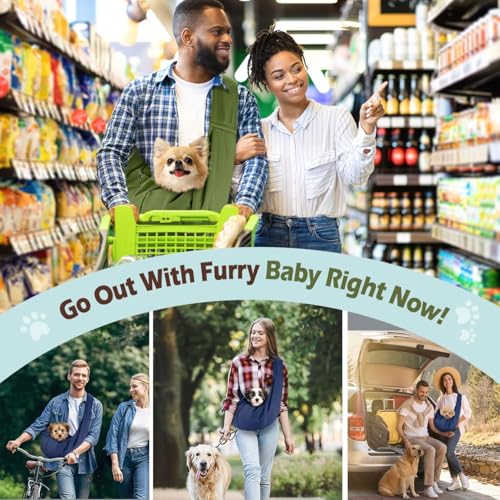 Pawaboo Small Dog Sling Carrier | Reversible Puppy Small Pet Carrier,Hands Free,Safety Buckle,Storage Pocket for Travel,Outdoor Activities Indigo - color: Indigo