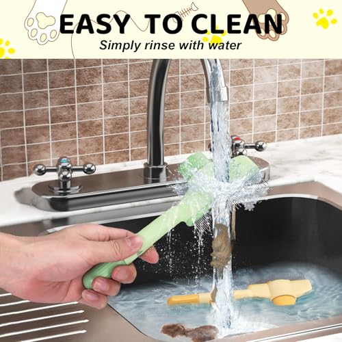 One-click Self Cleaning Cat Comb for Long/Short Haired Cats Dogs | Cat Brush for Shedding,Pet Deshedding Brush,Reduces Shedding,Keeps Coat Healthy,Pet Hair Remover Grooming Supplies