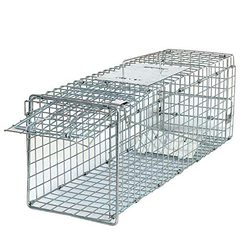 24" x 7.5" x 8" Small Live Animal Trap Steel Cage Catch and Release One Door Humane Rodent Cage Trap for Little Rabbits/Stray Cats/Squirrel/Skunk/Mink/Opossum Outdoor Animals - style: 24" X 8" X 7.5"