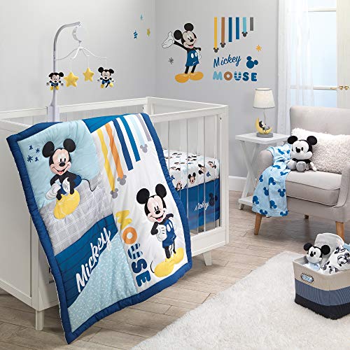 Lambs & Ivy Disney Baby Forever Mickey Mouse 3-Piece Blue Crib Bedding Set - color: Forever Mickey Mouse