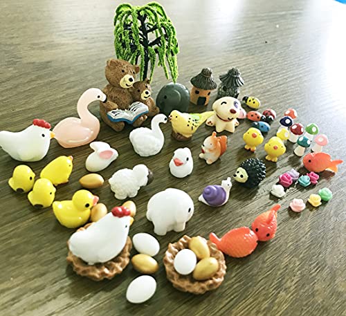 JKanruh 101 Pieces Miniature Animals,Fairy Garden Accessories,Miniature Toy Animals Ornament Kits Set for DIY,Fairy Garden House,DIY Terrarium,Flower Pots Ornaments,Craft Decor …