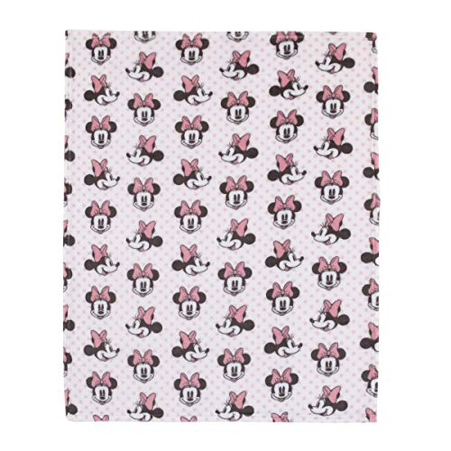 Disney Minnie Mouse, Pink, White And Black Super Soft Plush Baby Blanket, Pink, White, Black - color: Disney Minnie Mouse Polka Dot, size: 30x36 Inch (Pack of 1)