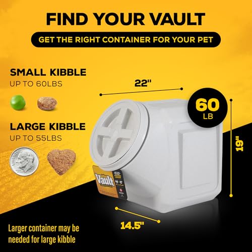 Gamma2 Vittles Vault Stackable Dog Food Storage Container with Sealing Lid, Up to 60 lbs Dry Pet Food Storage Container, USA-Made - [14.5" L x 19" H] | Made in USA, sealing lid keeps dry meals fresh and pests out, 14.5 x 19 inches, durable pantry bin, eas